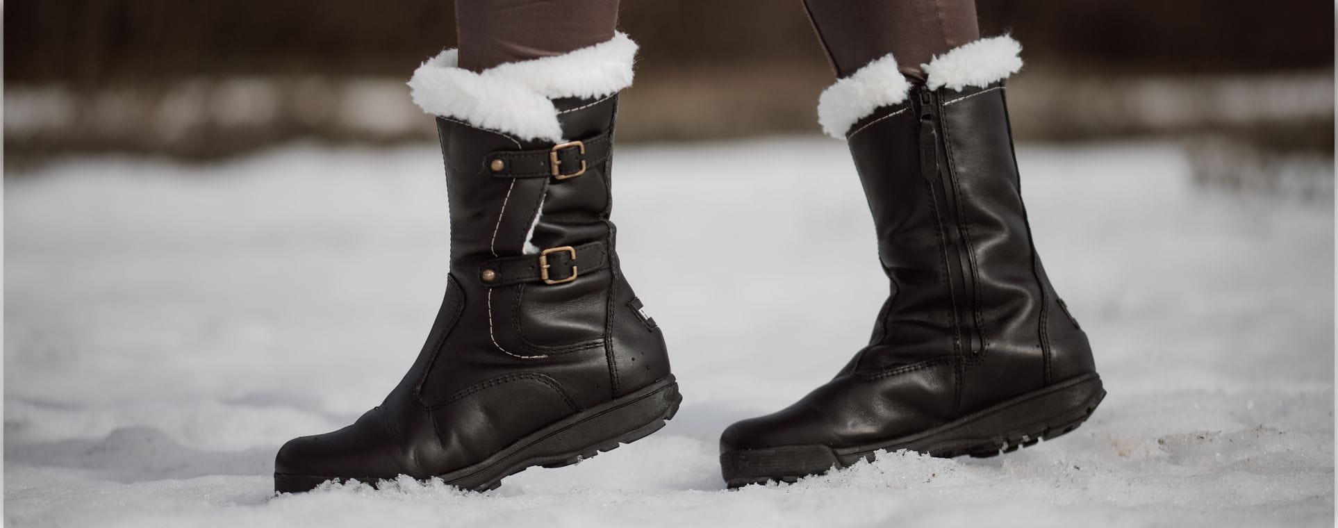 bota forrada em lã para manter pés protegidos