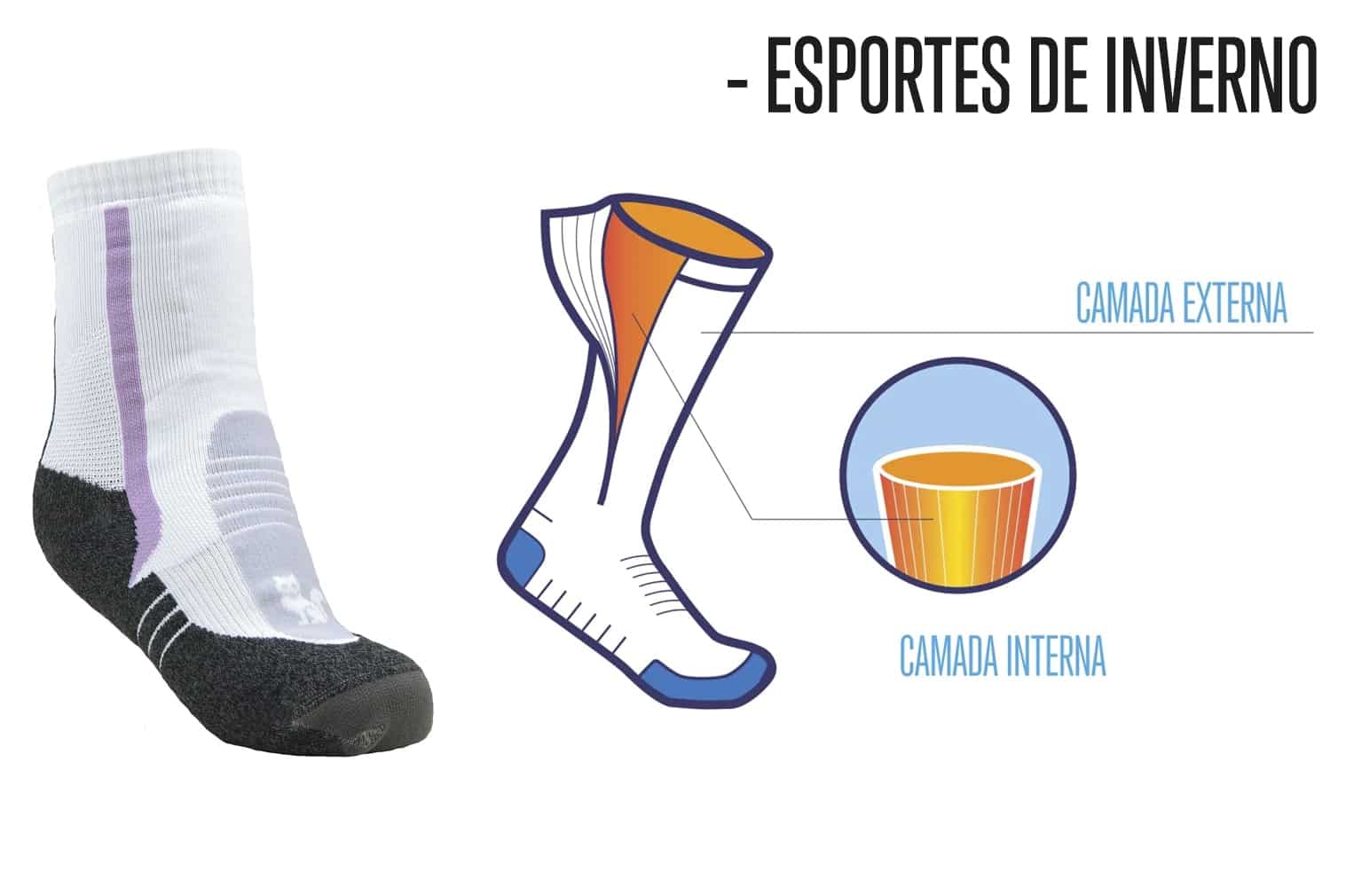 Meia Esportes de Inverno 