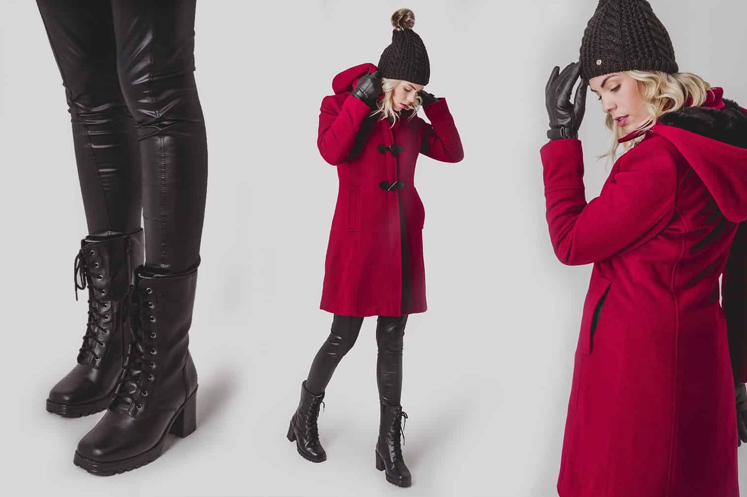 Look bota salto alto sobretudo