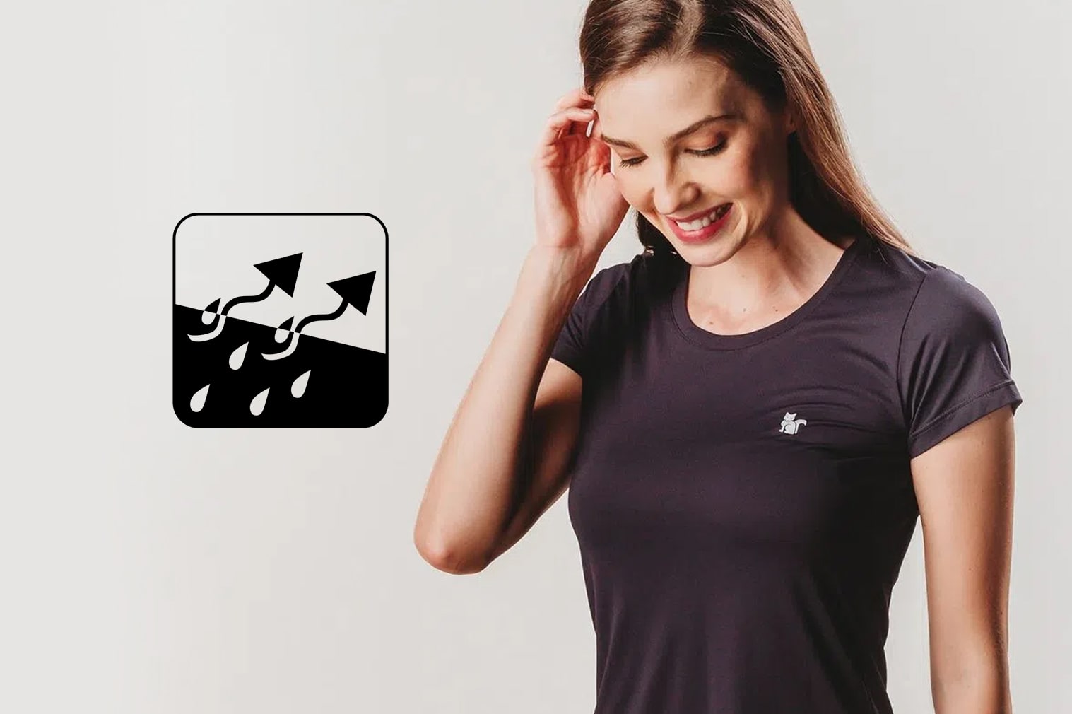 Camisetas com evaporação de suor