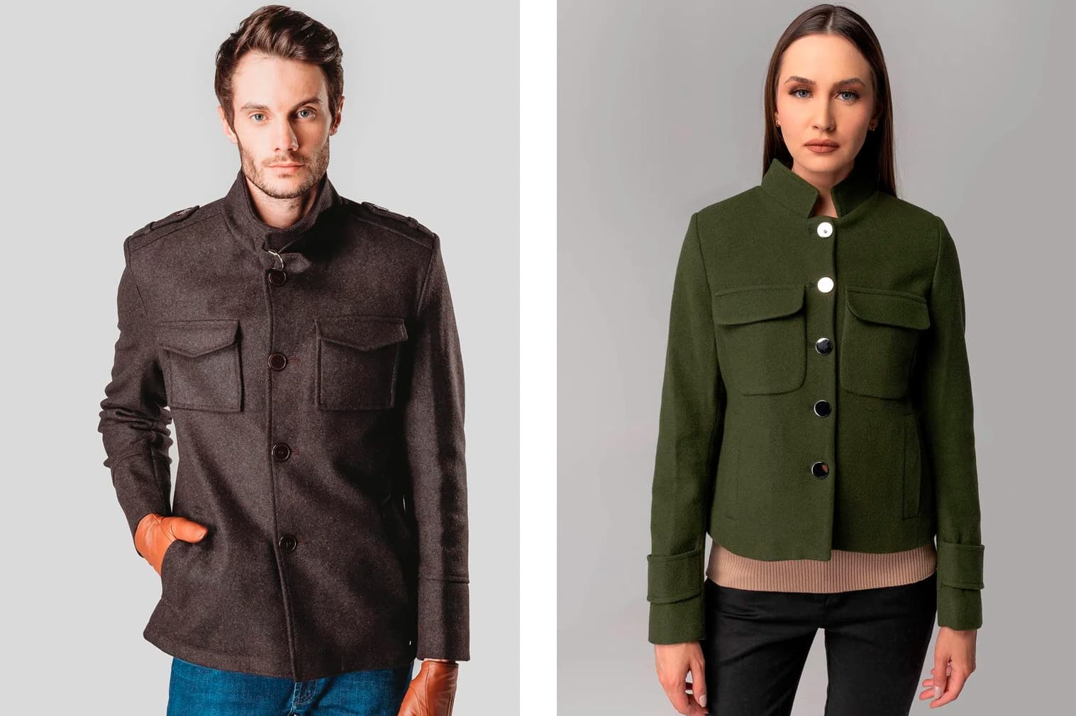 Look com casaco de referência militar