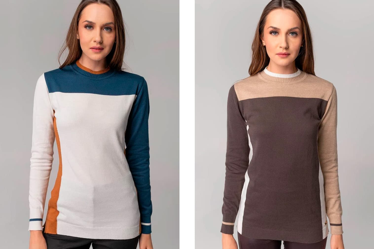 Tricot com bloco de cores