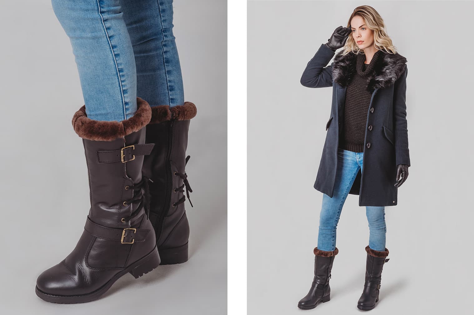 Bota tratorada feminina de inverno