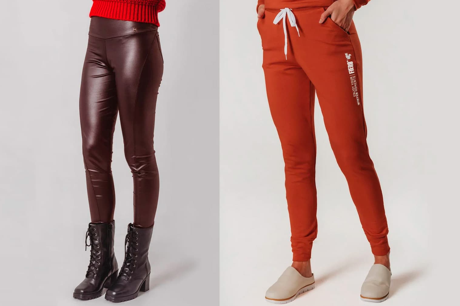 calça legging jogger marrom terracota