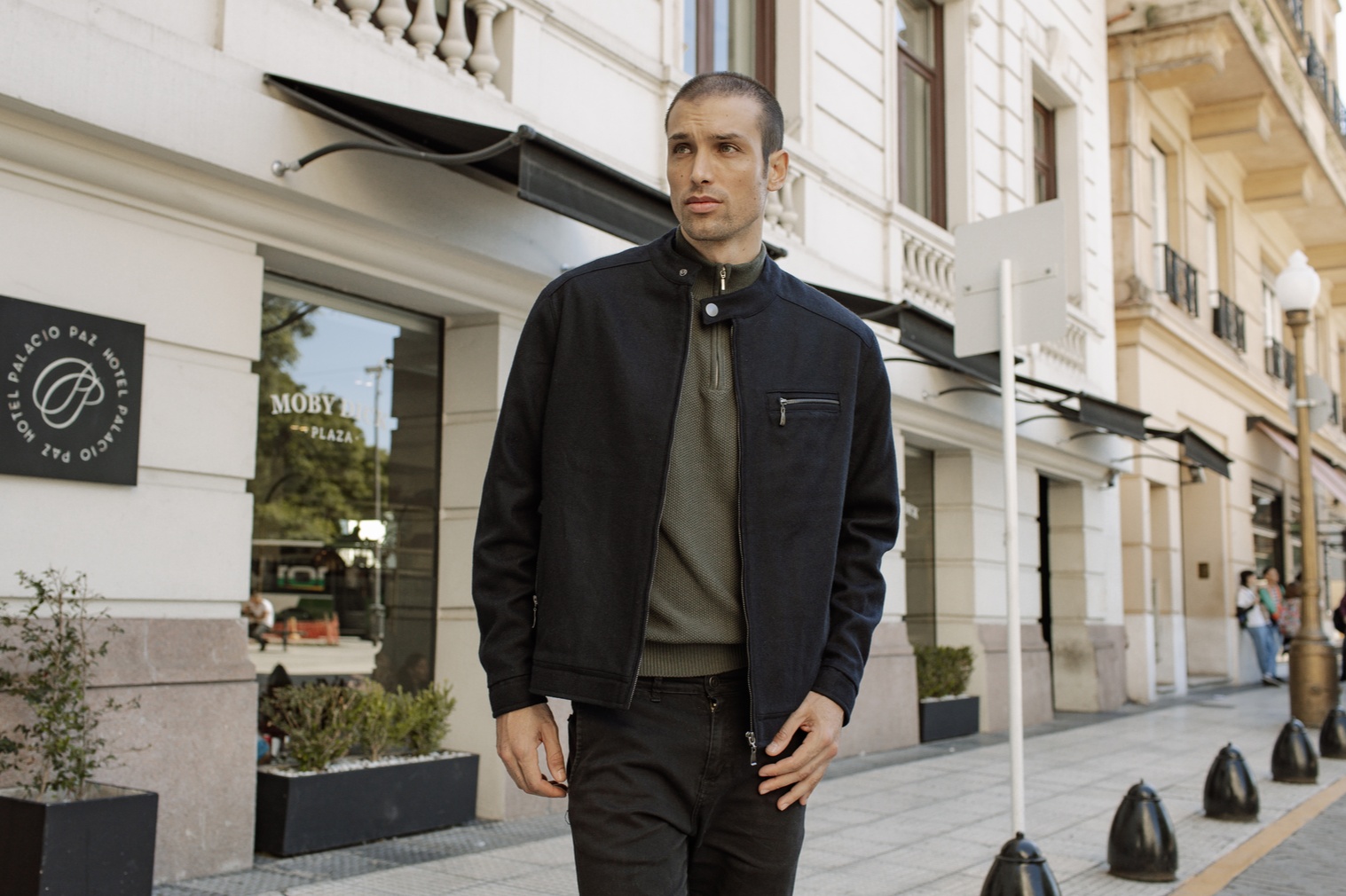 jaqueta masculina bomber de lã